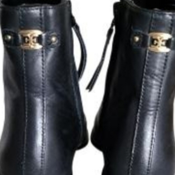 Sam Edelman THATCHER Black Leather Ankle Boot Dress Square Toe Heel Shoe Women 9 - Picture 6 of 12